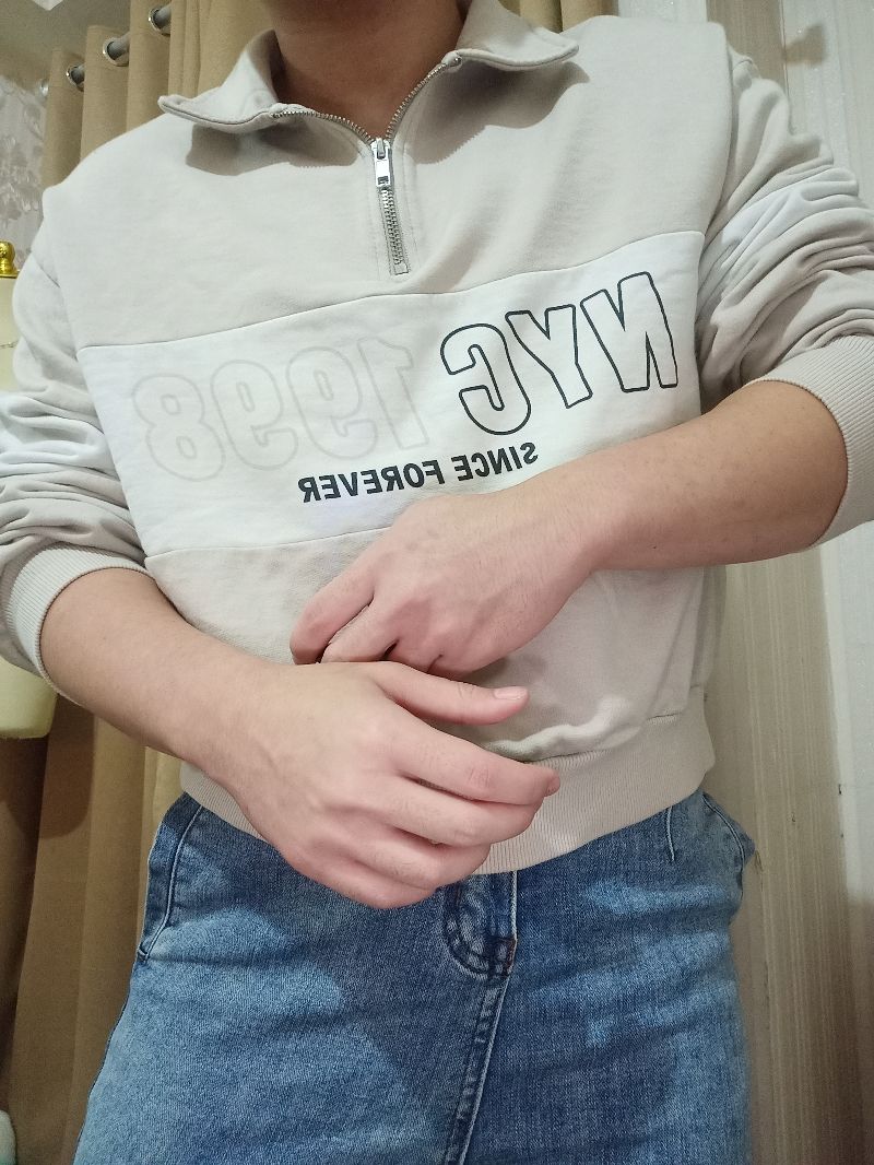 H&M Y2K Skater Sweater Pria tan, foto 3