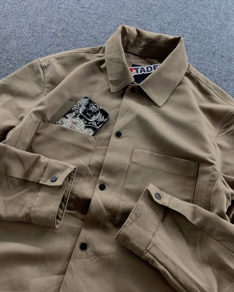 Casual Track jacket Pria tan khaki, foto 2