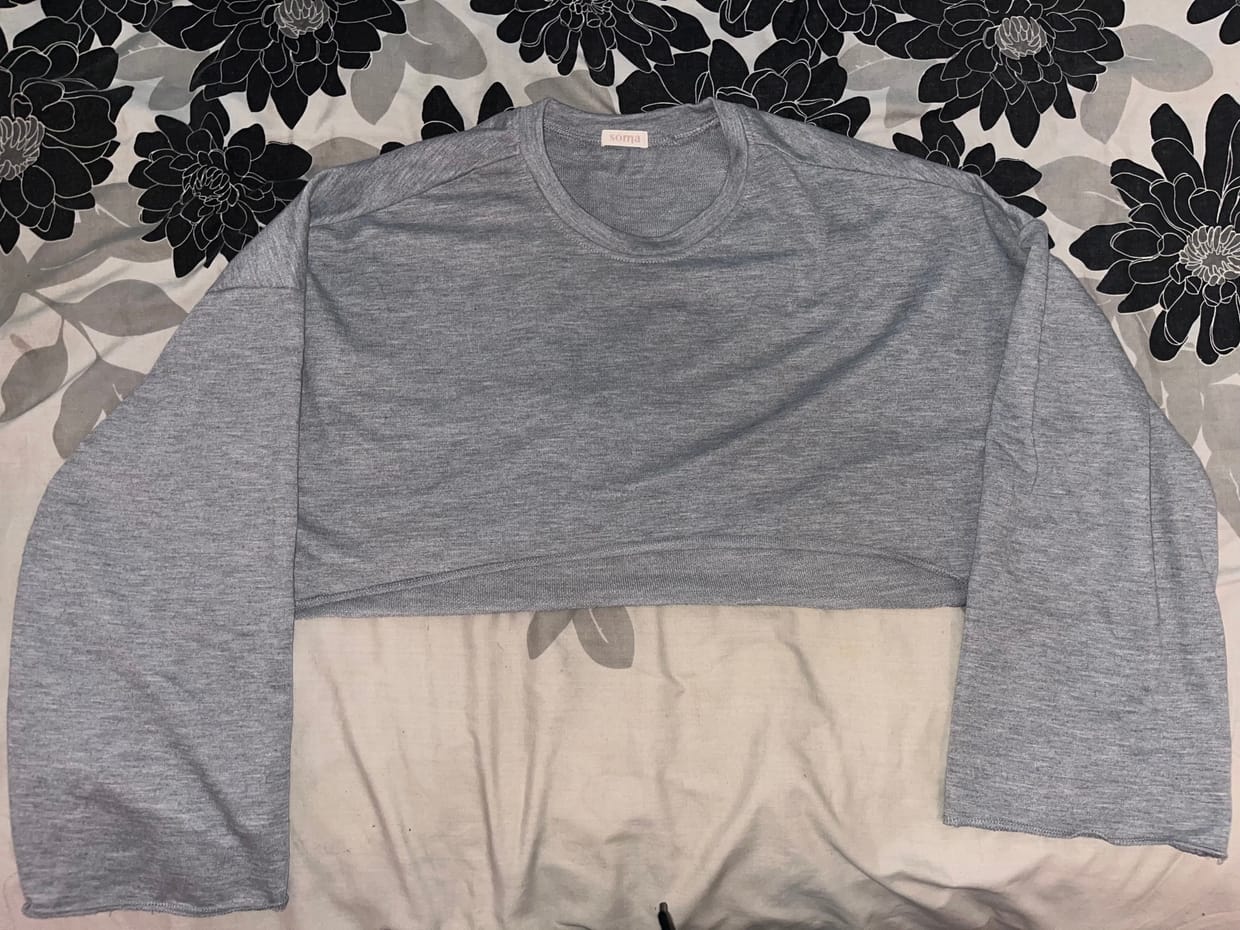 Casual Crop top Wanita gray