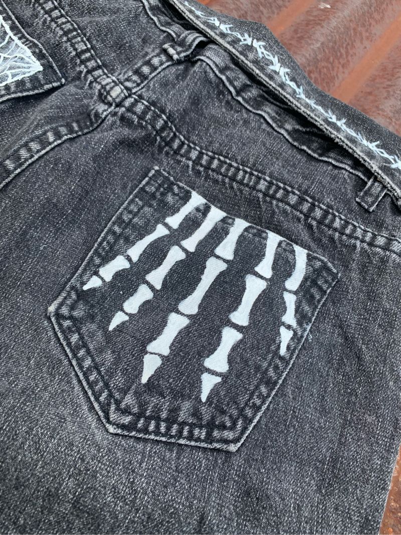 Y2K Reworked Jeans Pria black, foto 4
