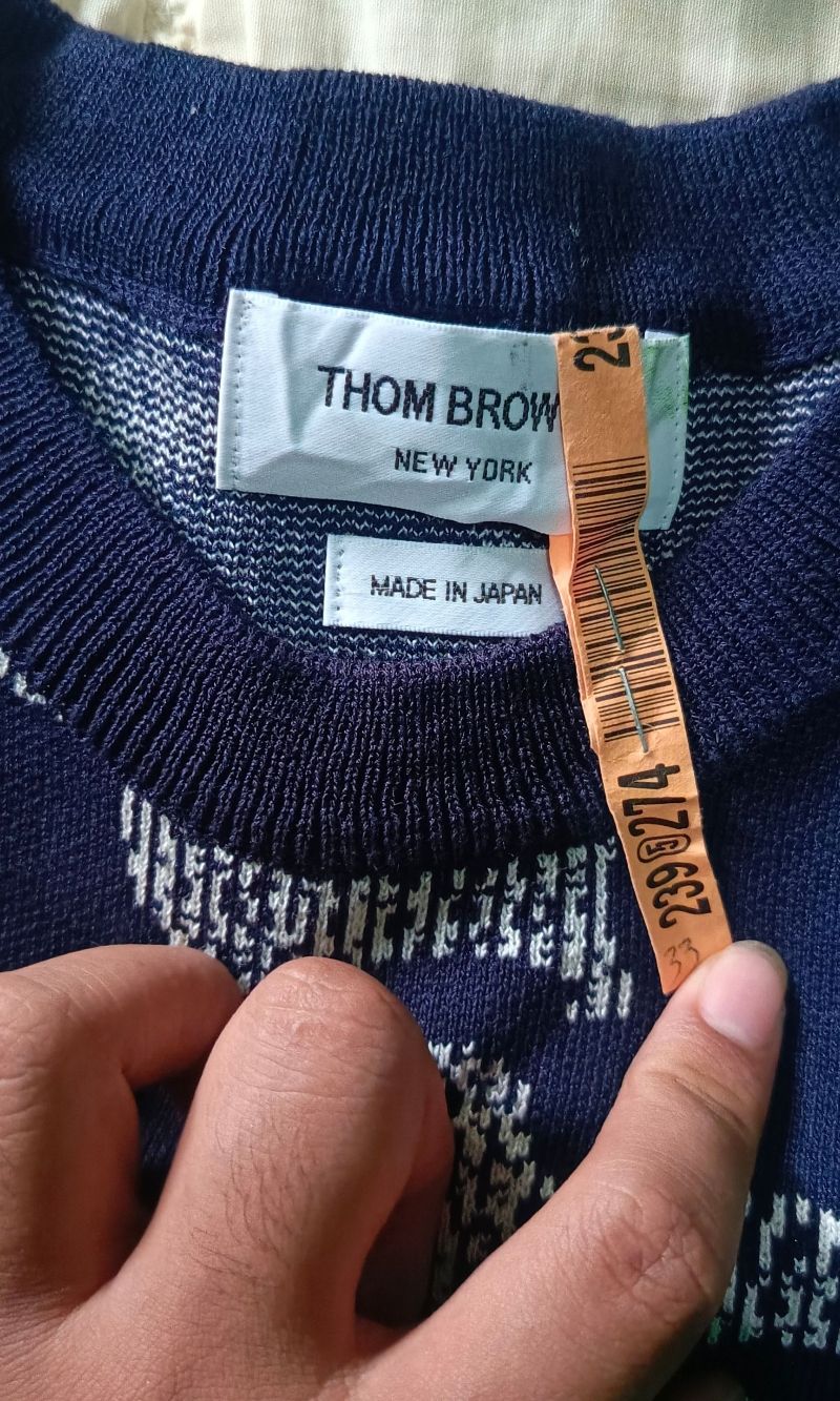Thom Browne Luxury Sweater Pria navy, foto 4