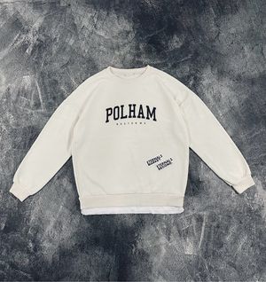 Polham Streetwear Sportswear Sweater Pria white cream