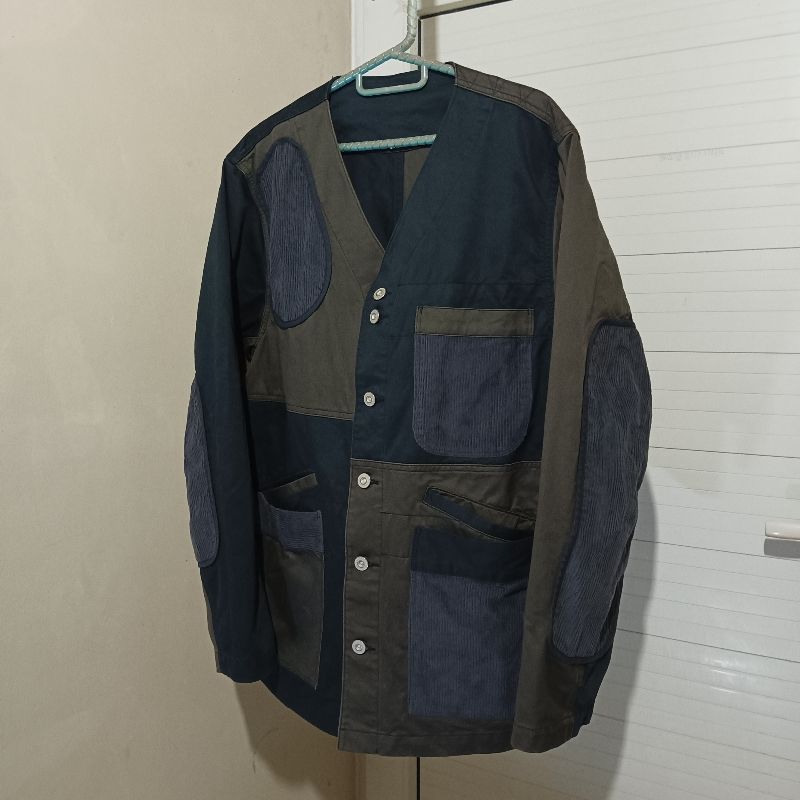Casual Denim jacket Pria tan navy, foto 4