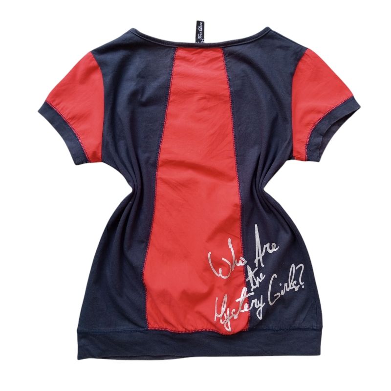 Goth Emo T-shirt Wanita navy red, foto 3