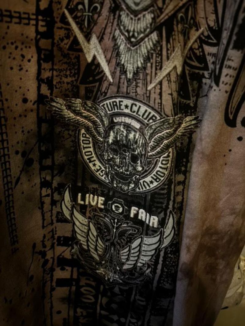 Buckaroo Y2K Emo T-shirt Pria brown black, foto 4