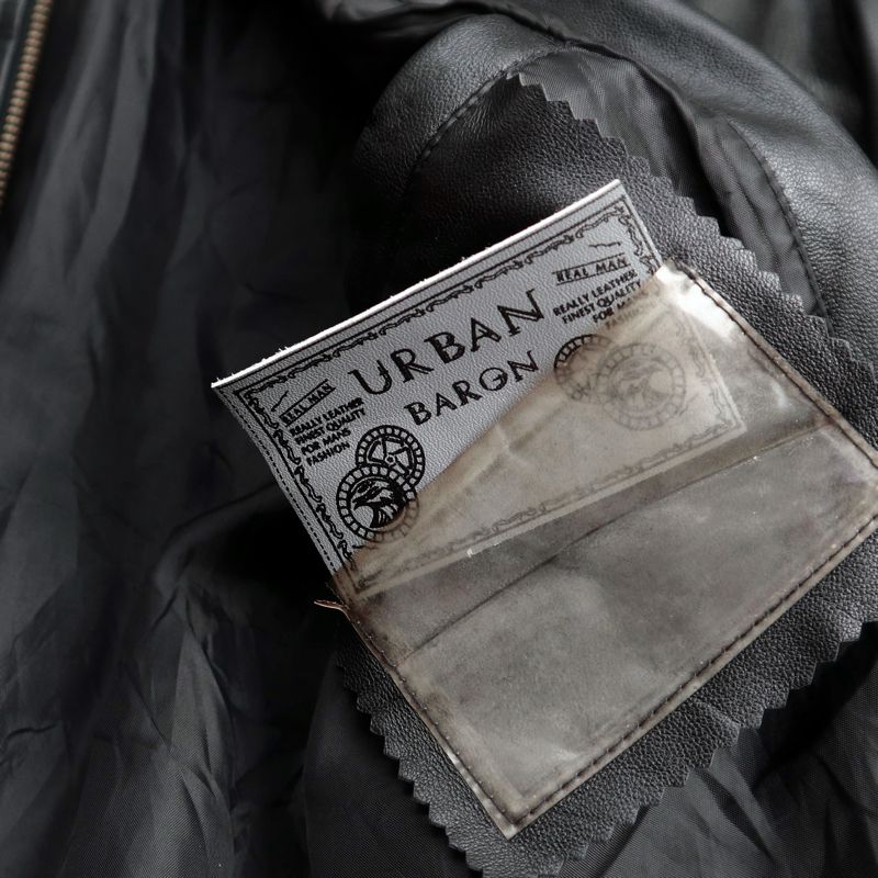 Biker Casual Leather jacket Pria black, foto 6