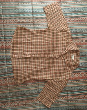 Vintage Crop top Wanita tan brown