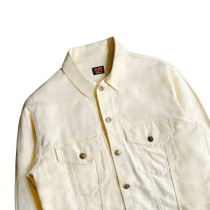 Casual Denim jacket Pria cream, foto 3