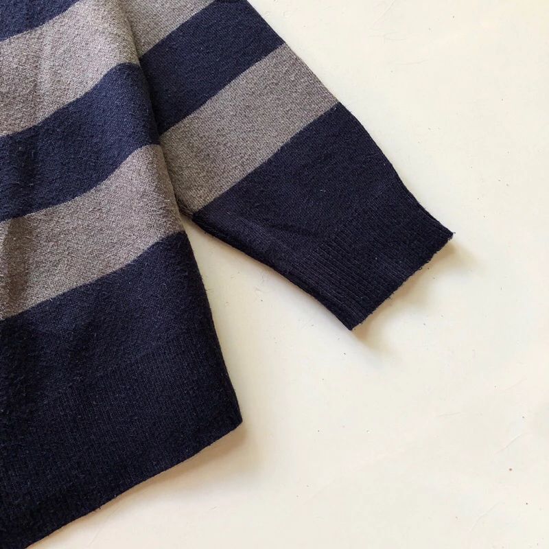 Minimalist Casual Sweater Pria navy gray, foto 4