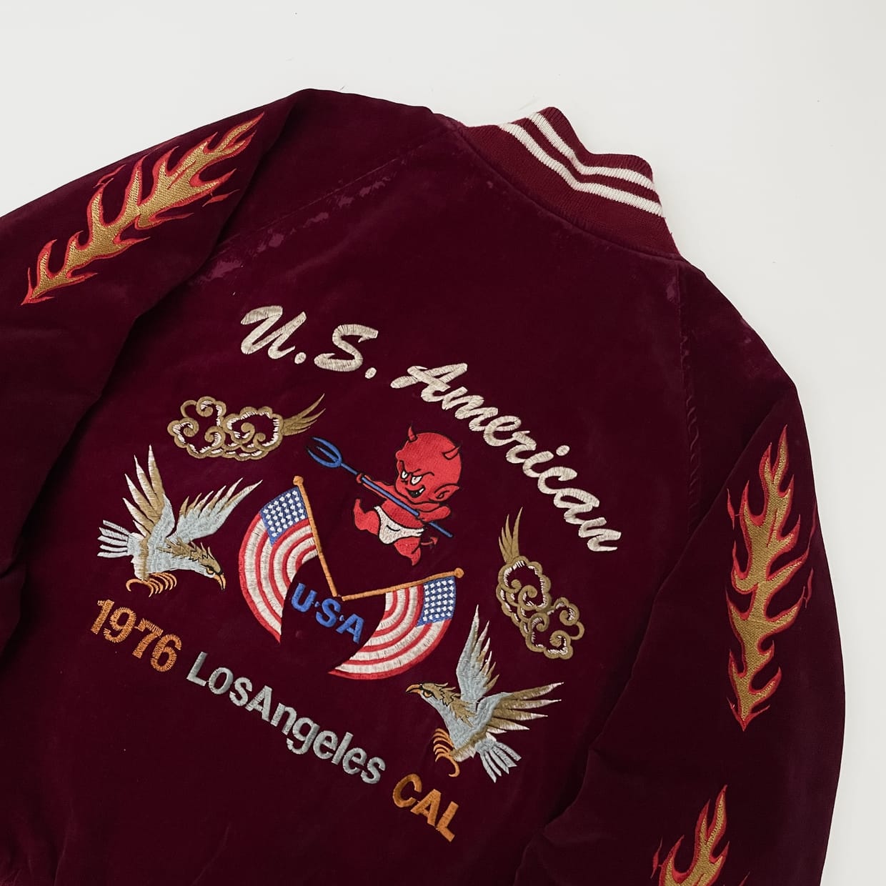 Vintage Bomber jacket Pria red, foto 3