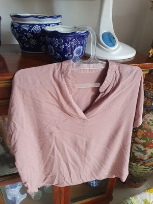 Minimalist Casual Blouse Wanita pink