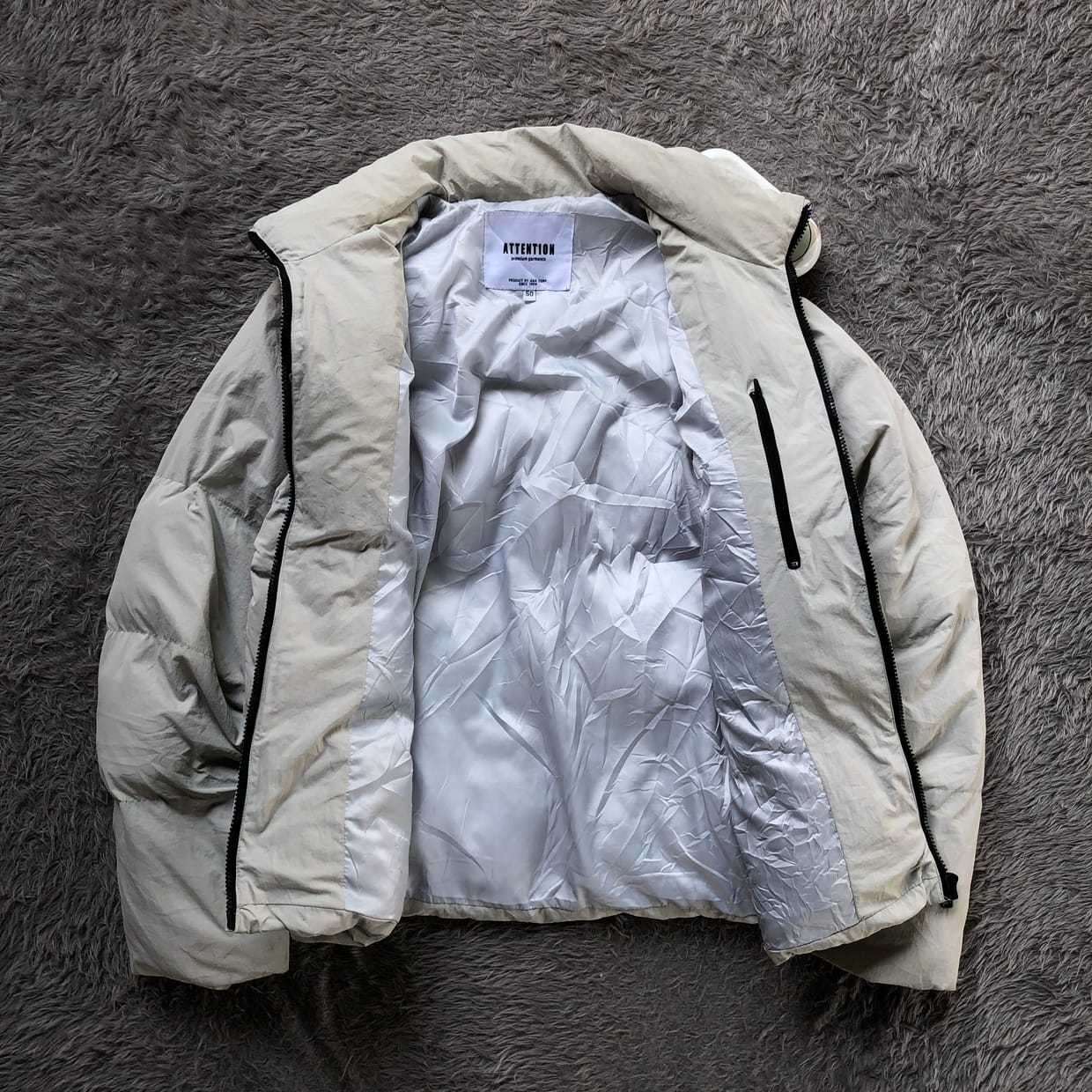 Attention Minimalist Casual Puffer jacket Pria silver, foto 5