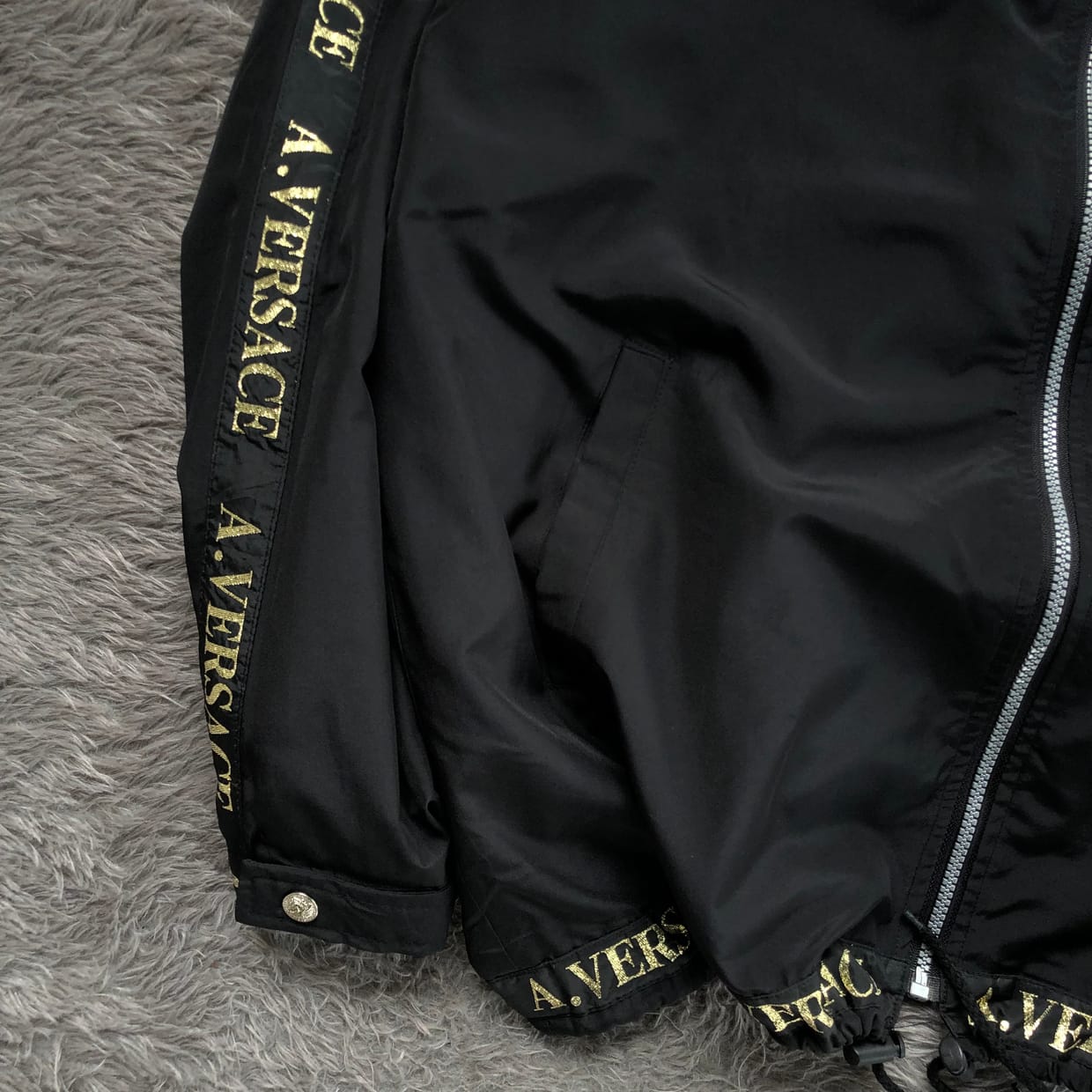 Versace Luxury Windbreaker Pria gold black, foto 5