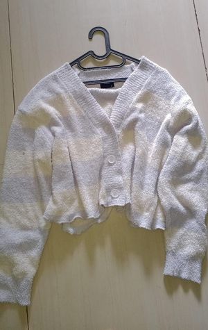 Lolita Minimalist Cardigan Wanita purple white