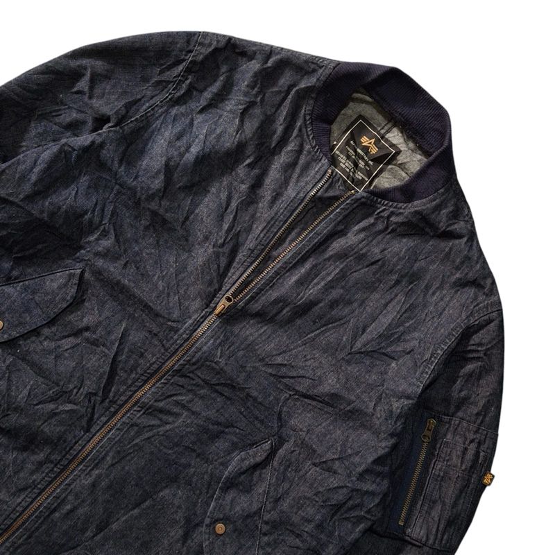 Alpha Industries Minimalist Bomber jacket Pria navy blue, foto 3