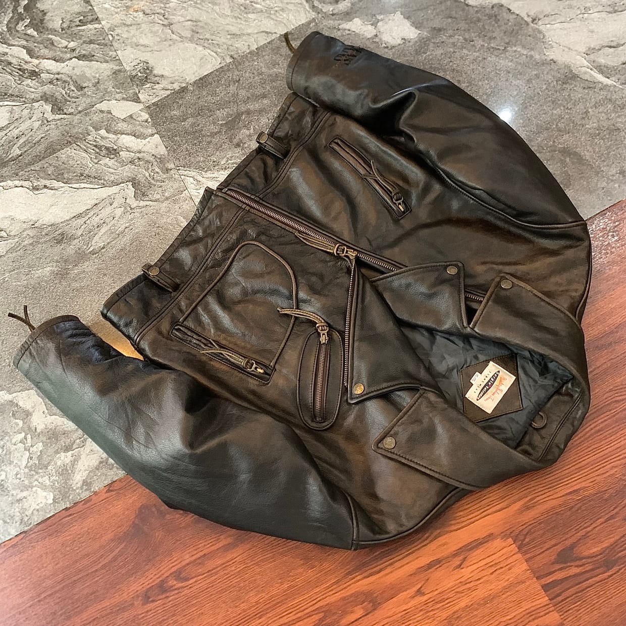 Vintage Leather jacket Pria brown, foto 5