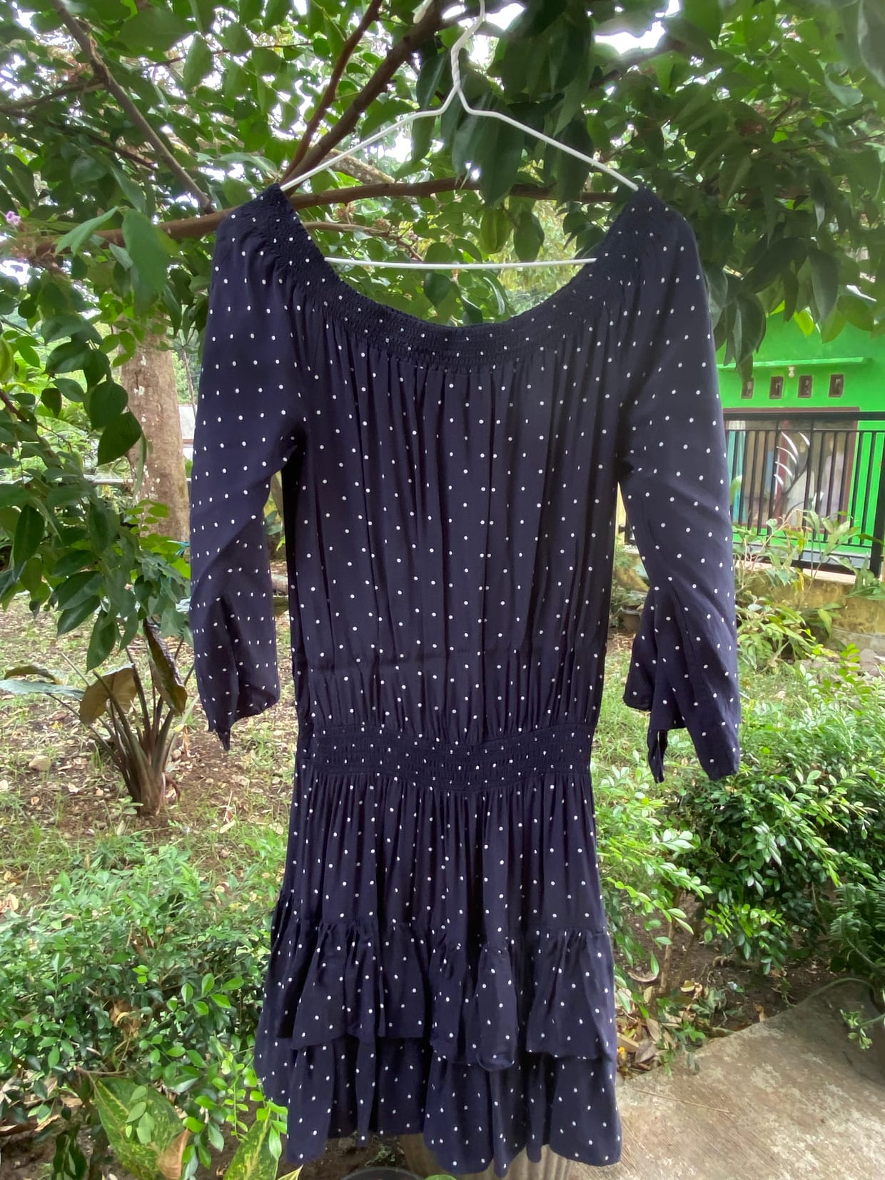 Vintage Casual dress Wanita navy