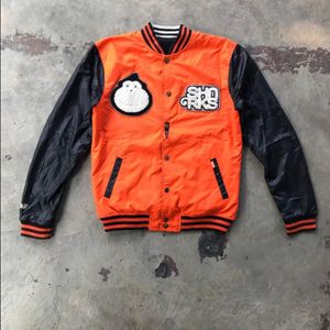Japanese brand Casual Bomber jacket Pria black orange