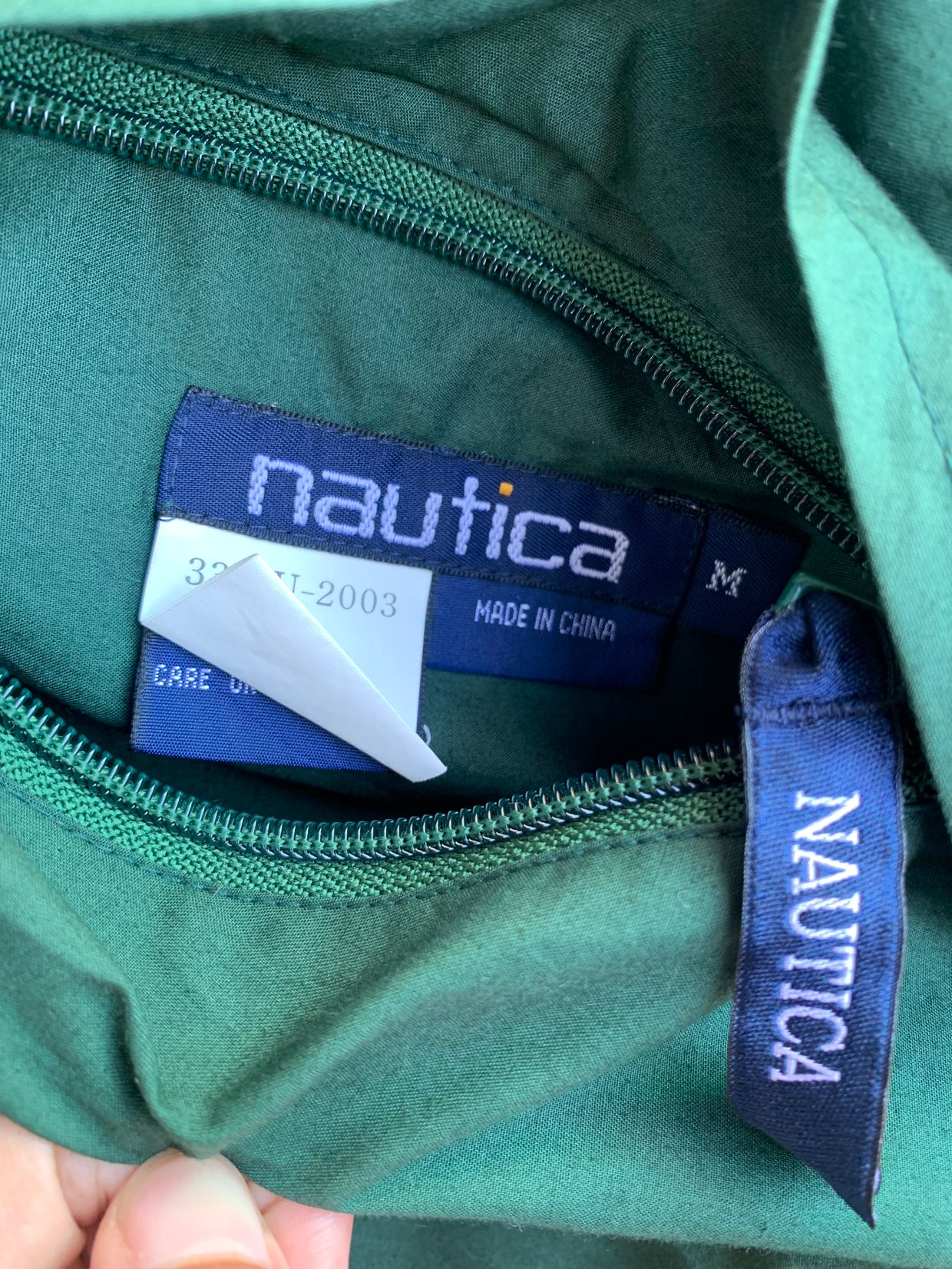 Nautica Windbreaker Pria green red, foto 4