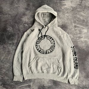 Stone Island Streetwear Casual Hoody Pria gray