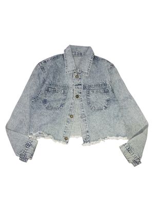 Japanese brand Casual Reworked Crop top Wanita navy gray