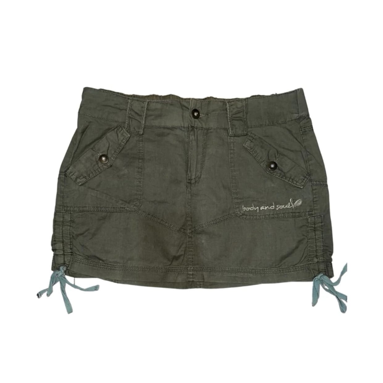 Y2K Mini skirt Wanita green khaki