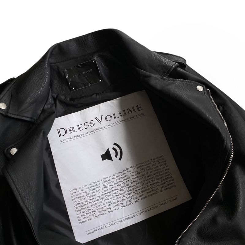 Dress Volume Casual Leather jacket Pria black, foto 4