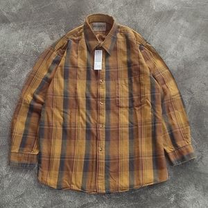 LAINE Vintage Casual shirt Pria tan brown
