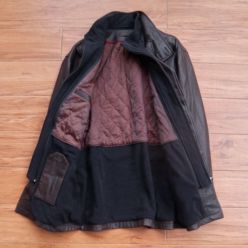 Casual Leather jacket Pria brown, foto 4