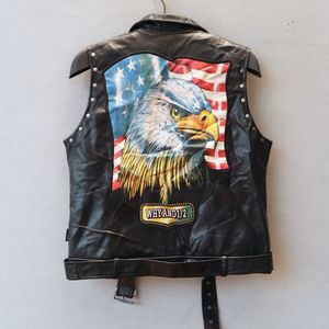 Biker Casual Leather jacket Pria black