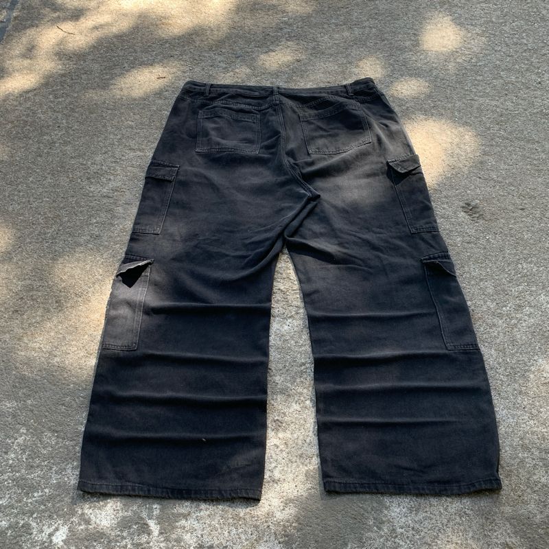 Goth Avant Garde Jeans Pria black gray, foto 6