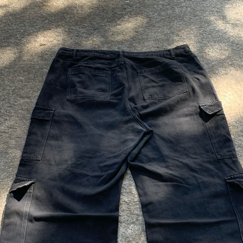 Goth Avant Garde Jeans Pria black gray, foto 7