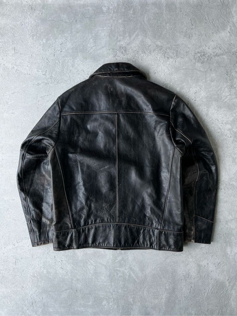 GAP Vintage Biker Leather jacket Pria black, foto 8