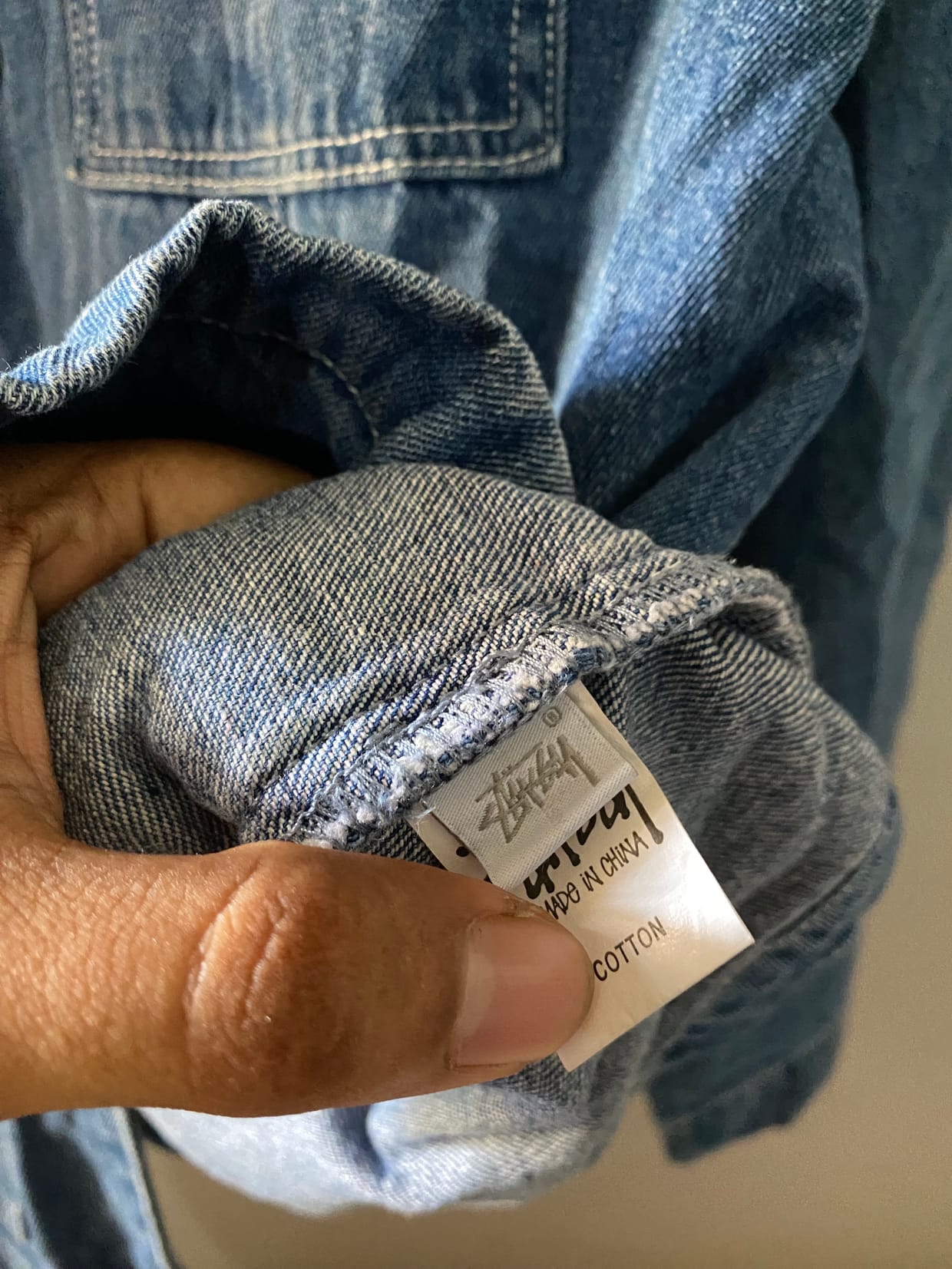 Stussy Y2K Denim jacket Pria blue, foto 7
