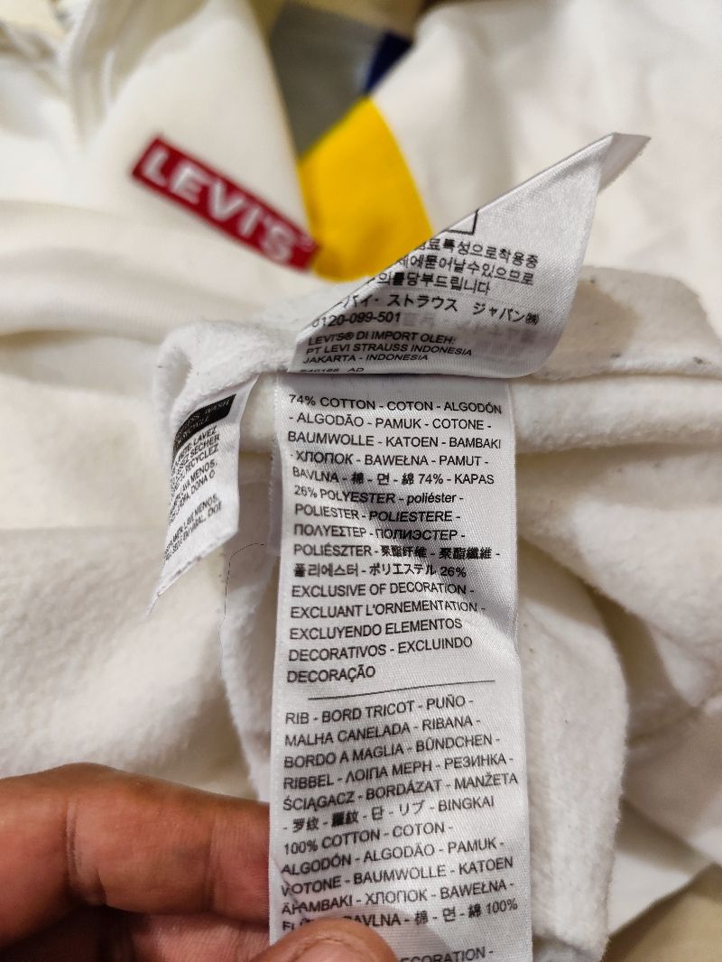 Levi's Casual Hoody Pria white yellow, foto 6