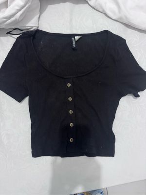 H&M Casual Crop top Wanita black