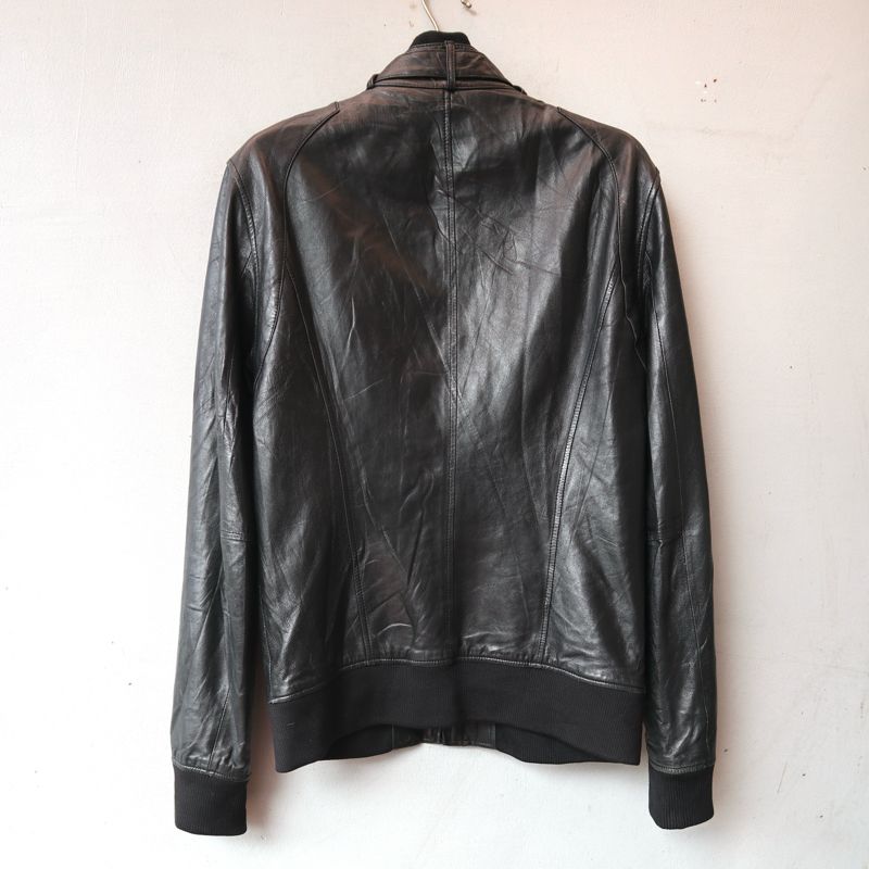 Biker Casual Leather jacket Pria black, foto 6