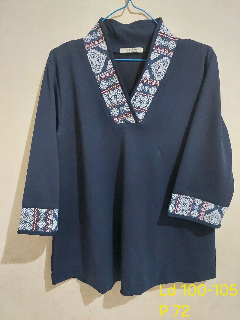 Casual Blouse Wanita navy, foto 3