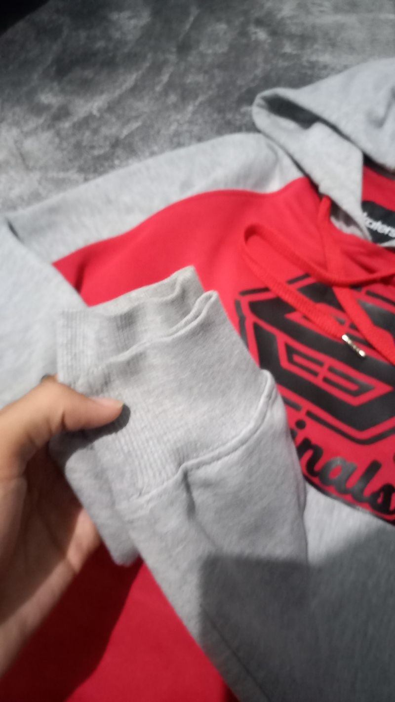 Vintage Hoody Pria red gray, foto 3