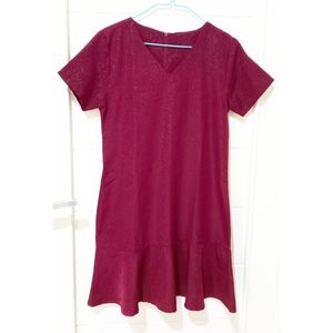 Minimalist Casual Casual dress Wanita red