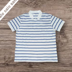 Uniqlo Casual Polo shirt Pria white blue