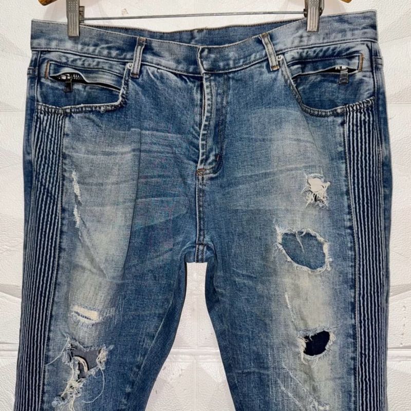 Balmain Biker Jeans Pria blue, foto 2