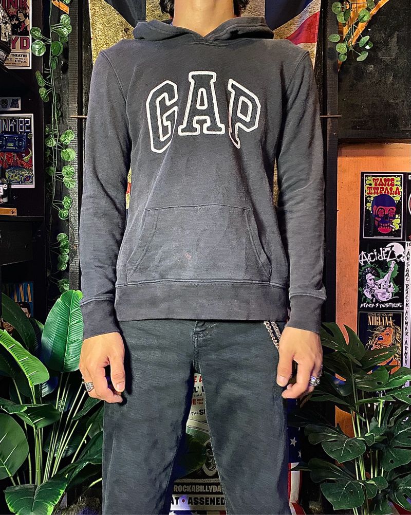 GAP Grunge Casual Hoody Pria black, foto 6