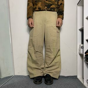 Streetwear Y2K Jeans Pria cream