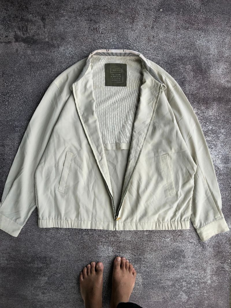 Luxury Minimalist Harrington jacket Pria cream, foto 4