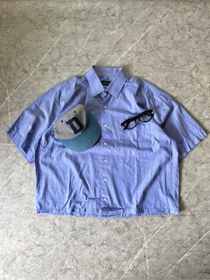 Vintage Streetwear Casual shirt Pria blue
