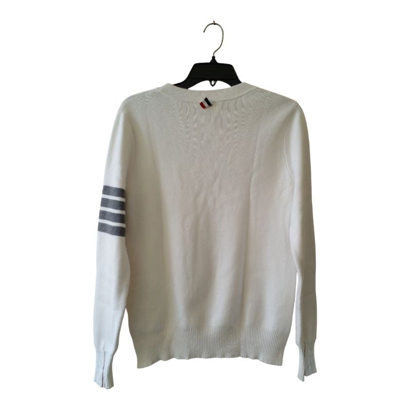 Thom Browne Luxury Sweater Pria white, foto 2