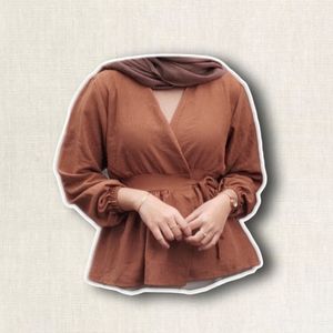 Coquette Muslim Blouse Wanita brown