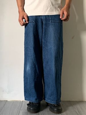 American Apparel Streetwear Y2K Dungaree Pria blue
