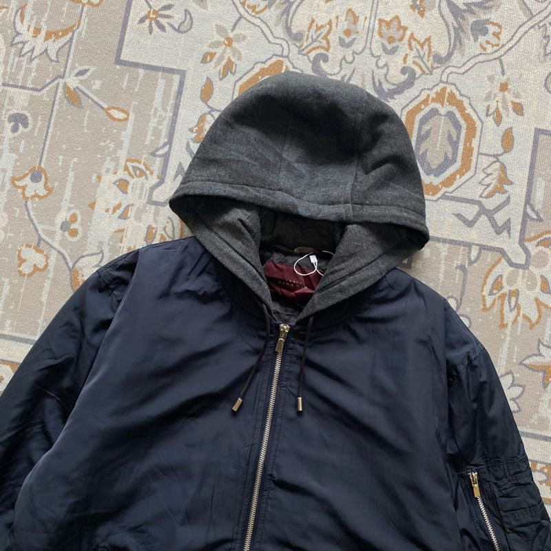 ZARA Casual Bomber jacket Pria navy, foto 3